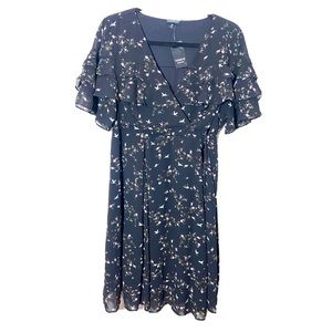 Torrid Black Floral Ruffle Midi Dress